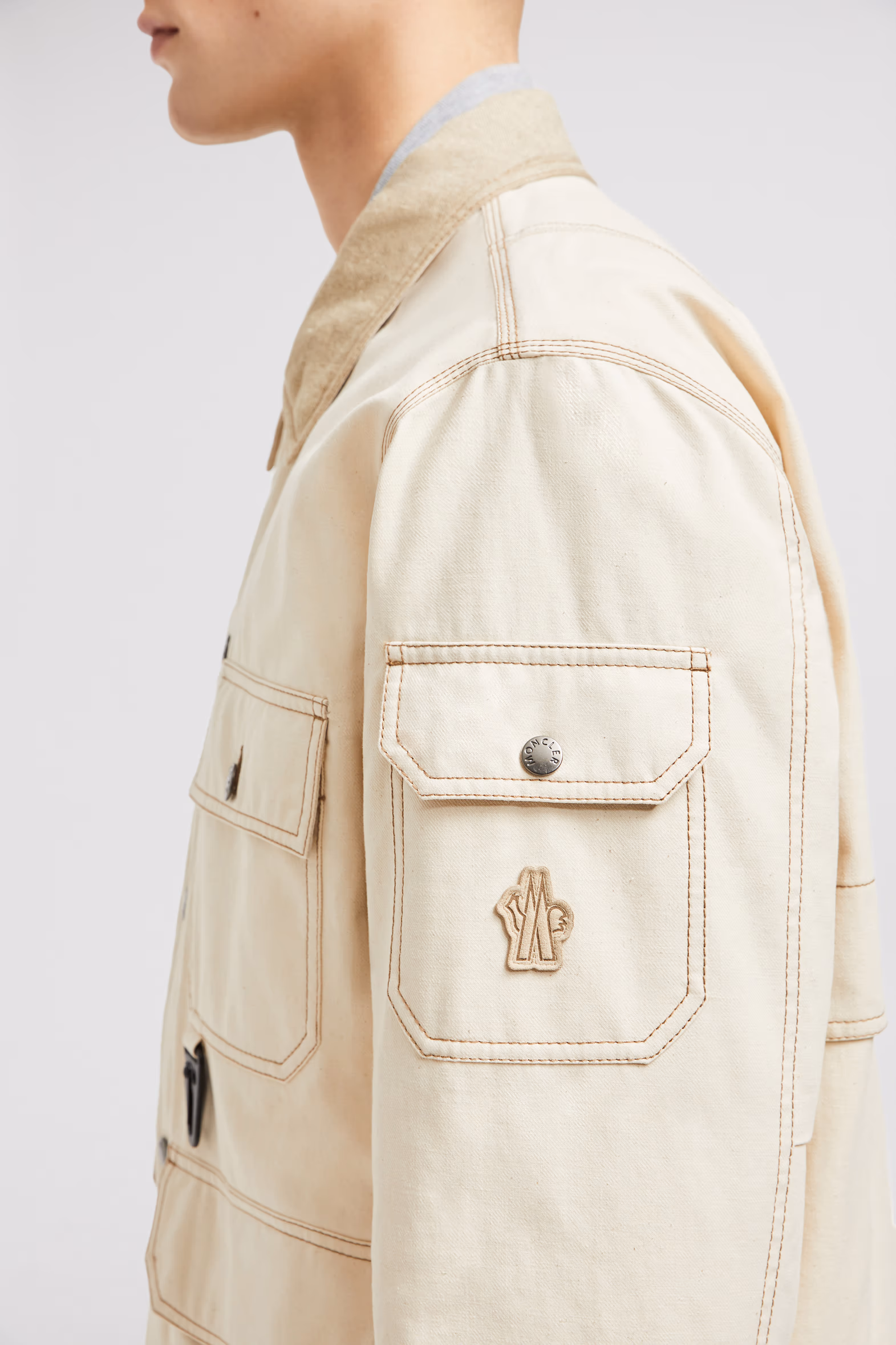Kelpius Cotton Down Field Jacket Men Light Beige Moncler 10